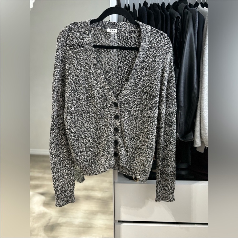 Black and White Button Up Cardigan